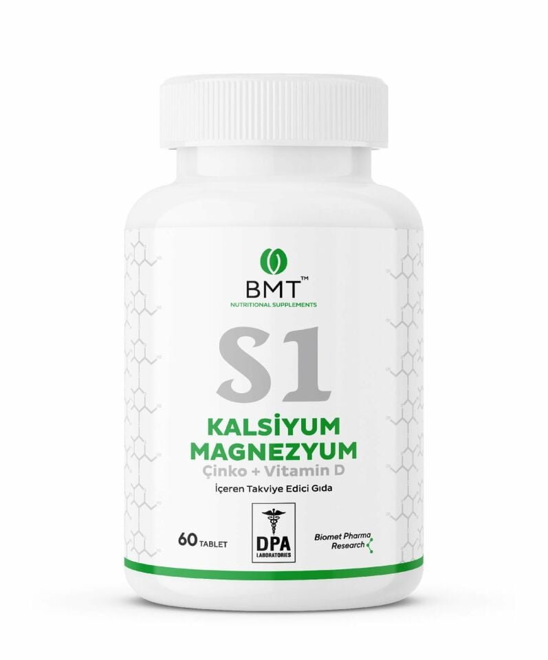 S1® Kalsiyum, Magnezyum, Çinko, Vitamin D Takviye Edici Gıda 60 Tablet