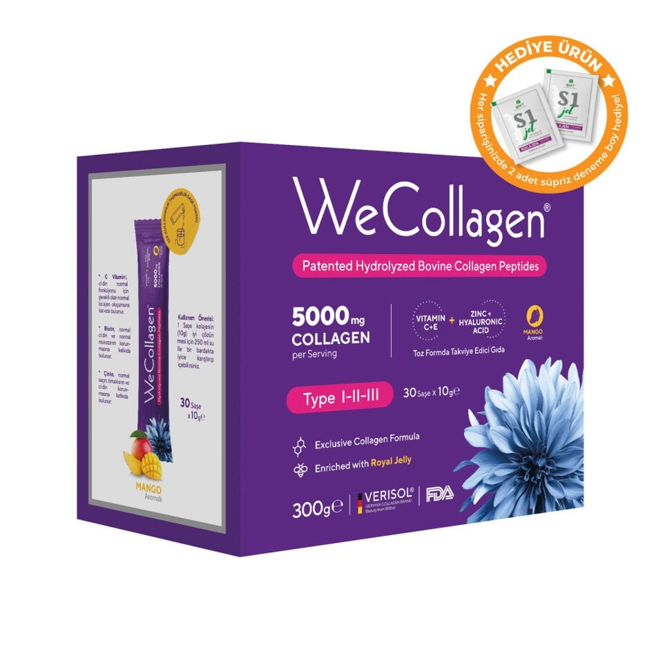 WeCollagen® Tip 1-2-3 Toz Kolajen Saşe 30x10gr