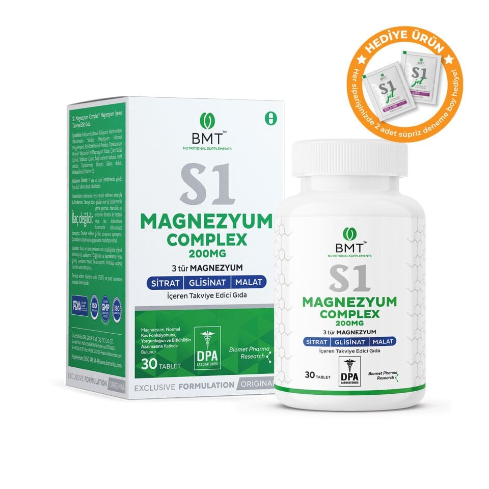 S1™ Magnezyum Complex - Sitrat Malat Glisinat 30 Tablet